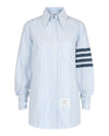 Thom Browne Striped Oxford 4-Bar Oversized Shirt Light Blue Long Sleeves - Tophatter Daily Deals
