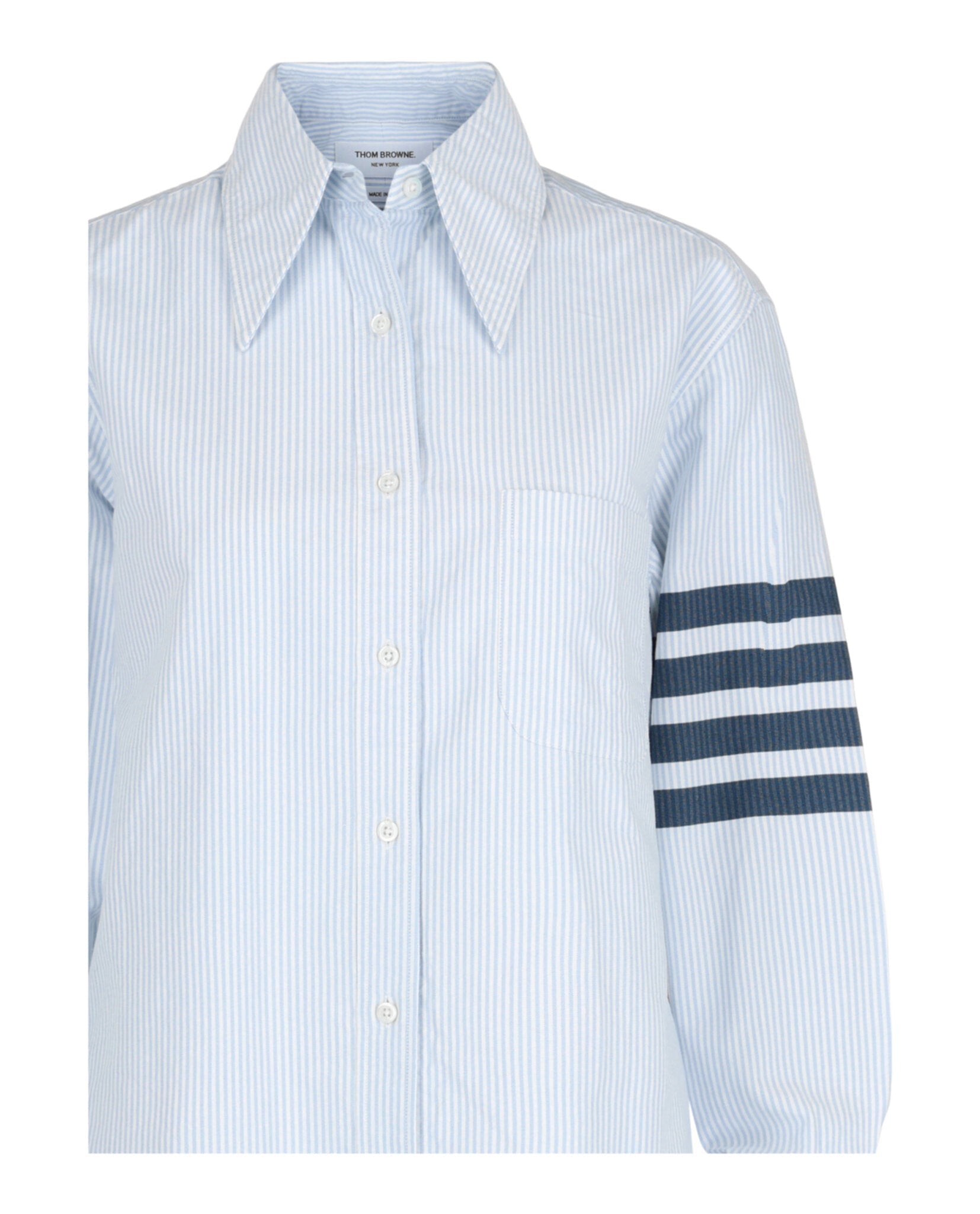 Thom Browne Striped Oxford 4-Bar Oversized Shirt Long Sleeves - Tophatter Daily Deals