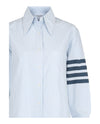 Thom Browne Striped Oxford 4-Bar Oversized Shirt Long Sleeves - Tophatter Daily Deals