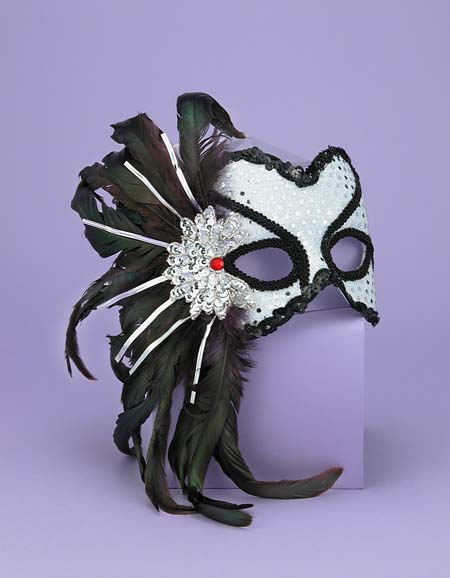 Women's White & Black Venetian Mask Halloween Masks - Tophatter Daily Deals
