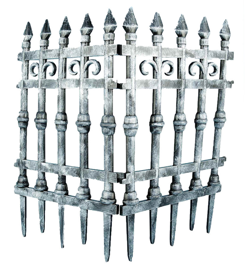 30" Cemetery Fence - Pack of 2 Halloween Graveyard Decorations - Tophatter Daily Deals