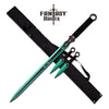 Green Ninja Sword With Set Of 2 Kunai Throwing Knives Combo Set With Back Belt Sheath - Tophatter's Army Products & Self Defense Collectible Weapons - Tophatter Daily Deals