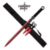 Red Ninja Sword With Set Of 2 Kunai Throwing Knives Combo Set With Back Belt Sheath Collectible Weapons - Tophatter Daily Deals