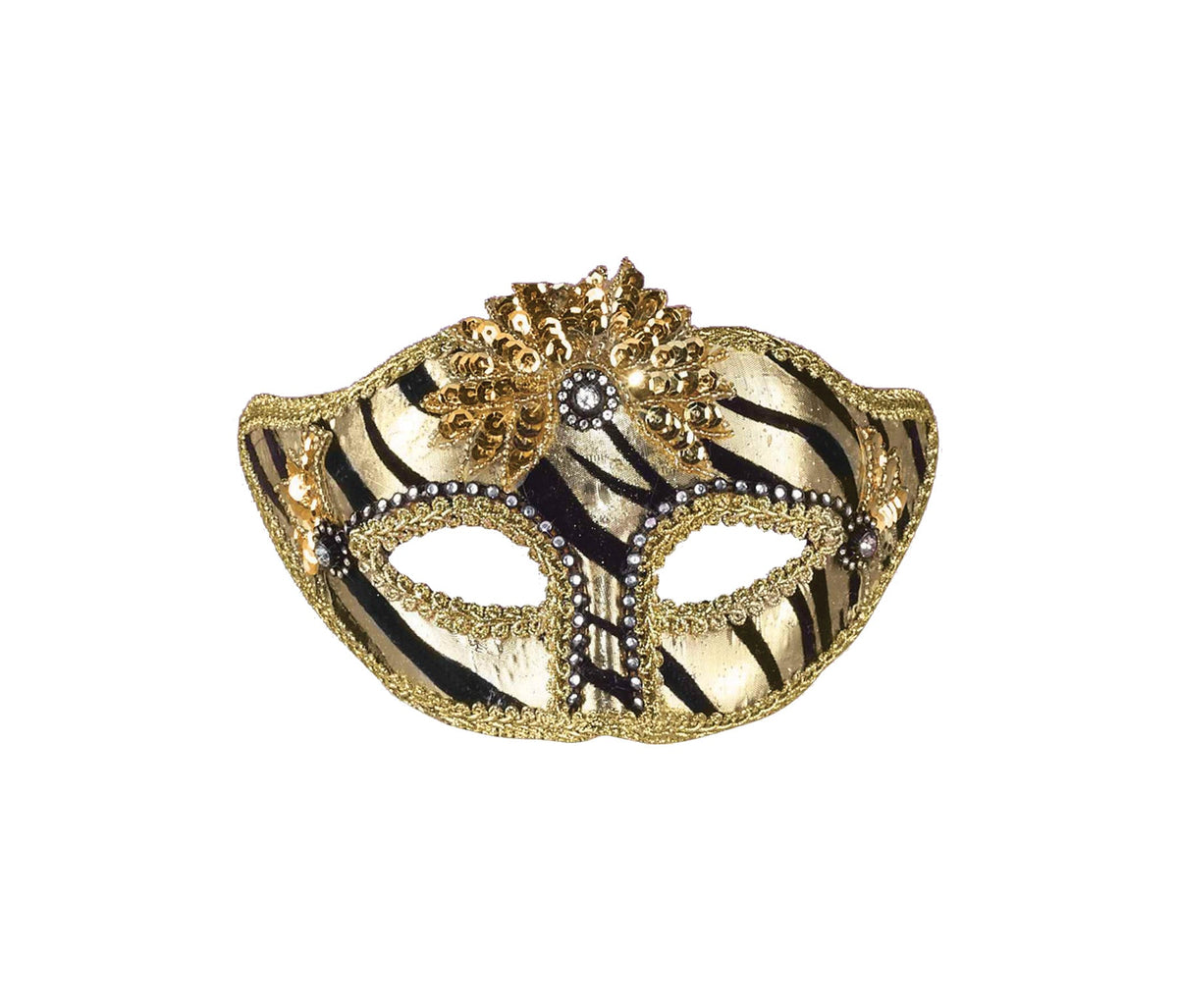 Women's Striped Gold Venetian Mask Halloween Masks - Tophatter Daily Deals