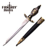 Black & Gold Lion Coat of Arms Royal Dagger Knife with Scabbard - TOPHATTER'S ARMORY DEALS Collectible Weapons - Tophatter Daily Deals