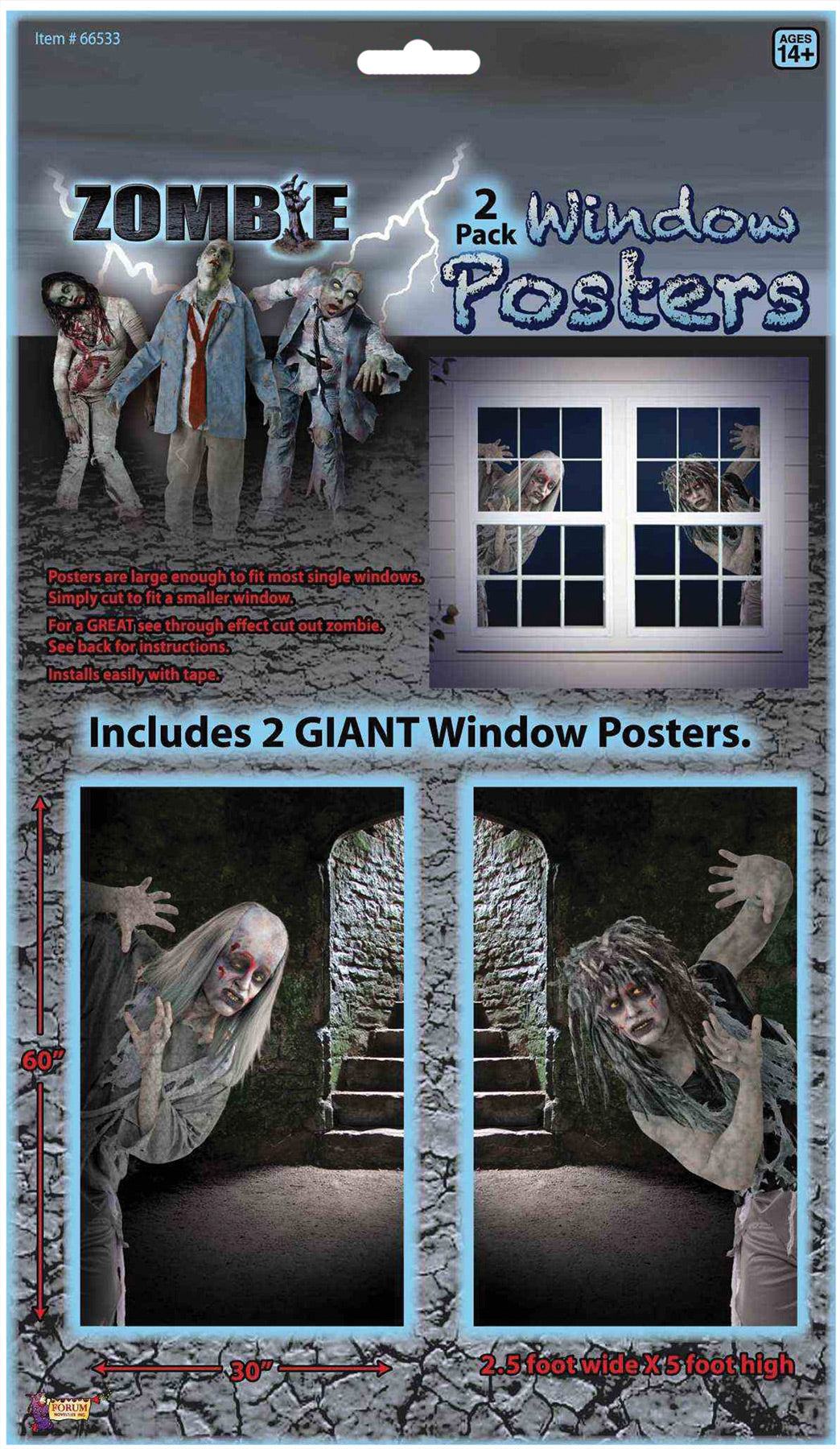 Zombie Window Clings Halloween Window Decorations - Tophatter Daily Deals