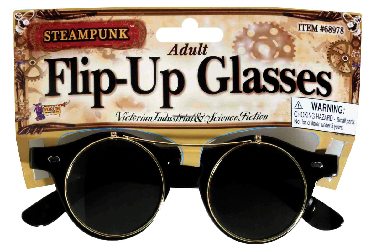 Flip-Up Steampunk Glasses Costume Glasses & Eyewear - Tophatter Daily Deals