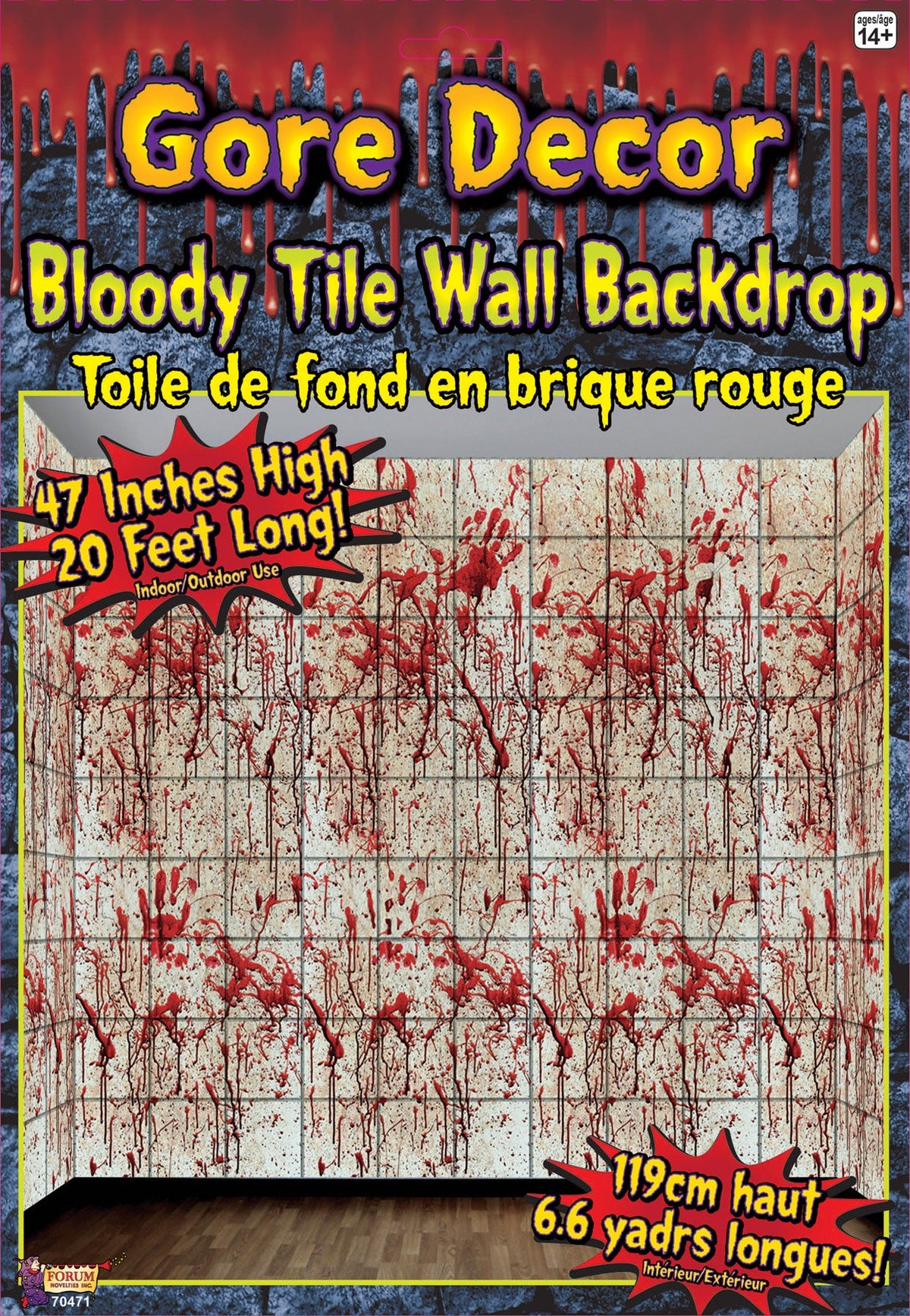 20' x 4' Bloody Tile Wall Roll Halloween Props & Displays - Tophatter Daily Deals