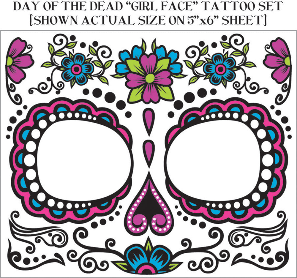 Day of Dead Face Tattoo Costume Accessories - Tophatter Daily Deals