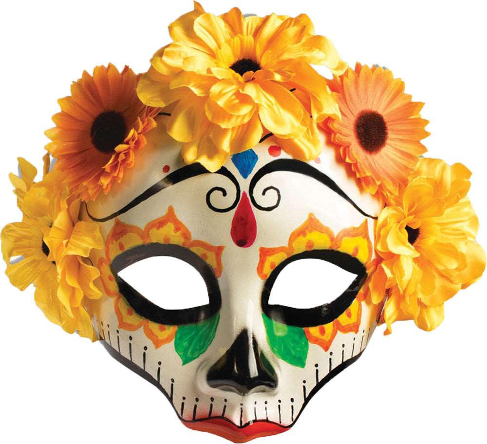 Women's Day of Dead Mask with Flowers Halloween Masks - Tophatter Daily Deals