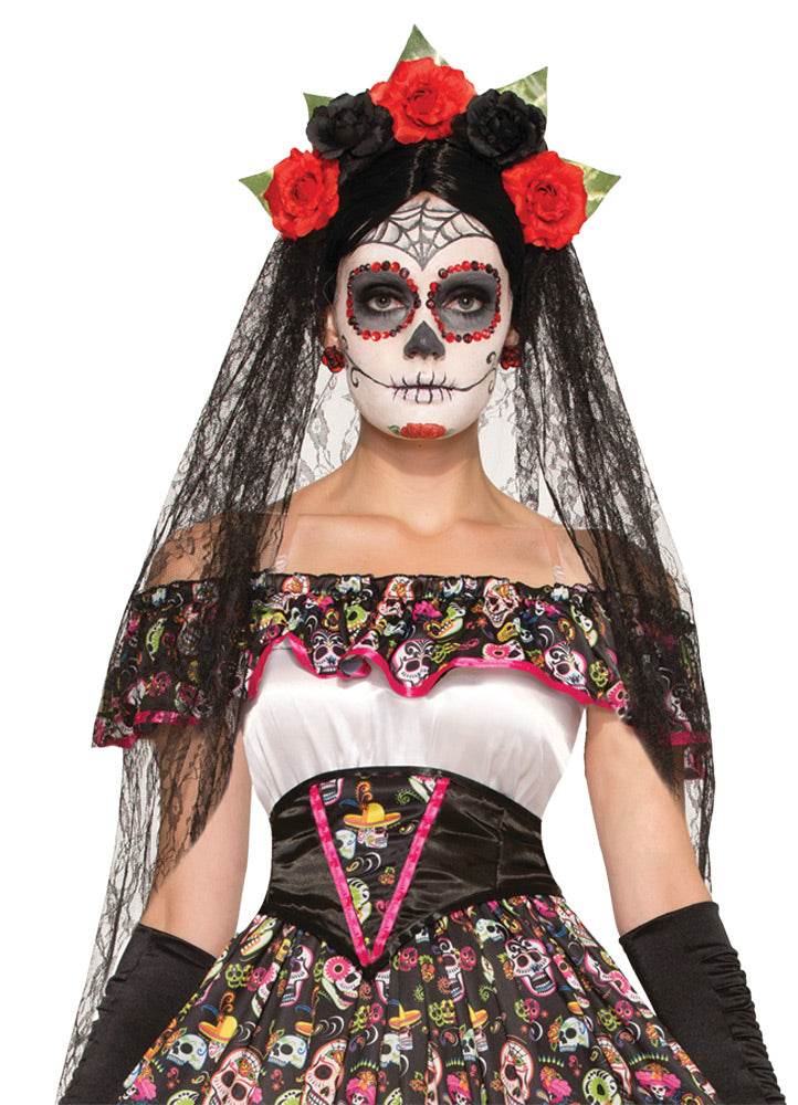 Day of Dead Veil Halloween Hats & Headpieces - Tophatter Daily Deals