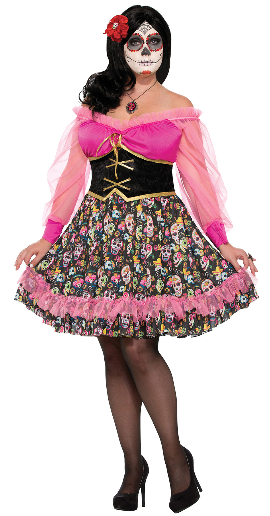 Women's Plus Size Day of the Dead Costume Plus Size Halloween Costumes - Tophatter Daily Deals