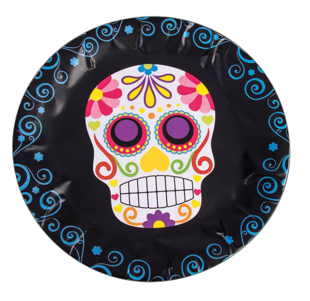 9" Day of the Dead Round Plate - Pack of 8 Halloween & Party Essentials - Tophatter Daily Deals