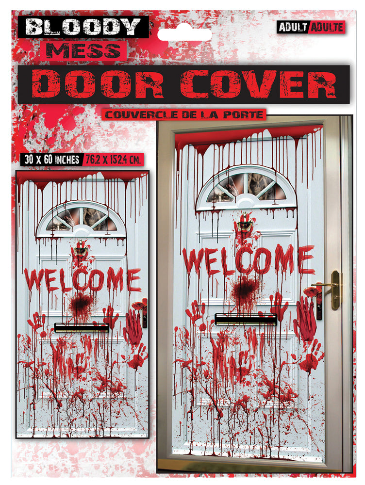 30" X 60" Bloody Door Cover Halloween Door Decorations - Tophatter Daily Deals