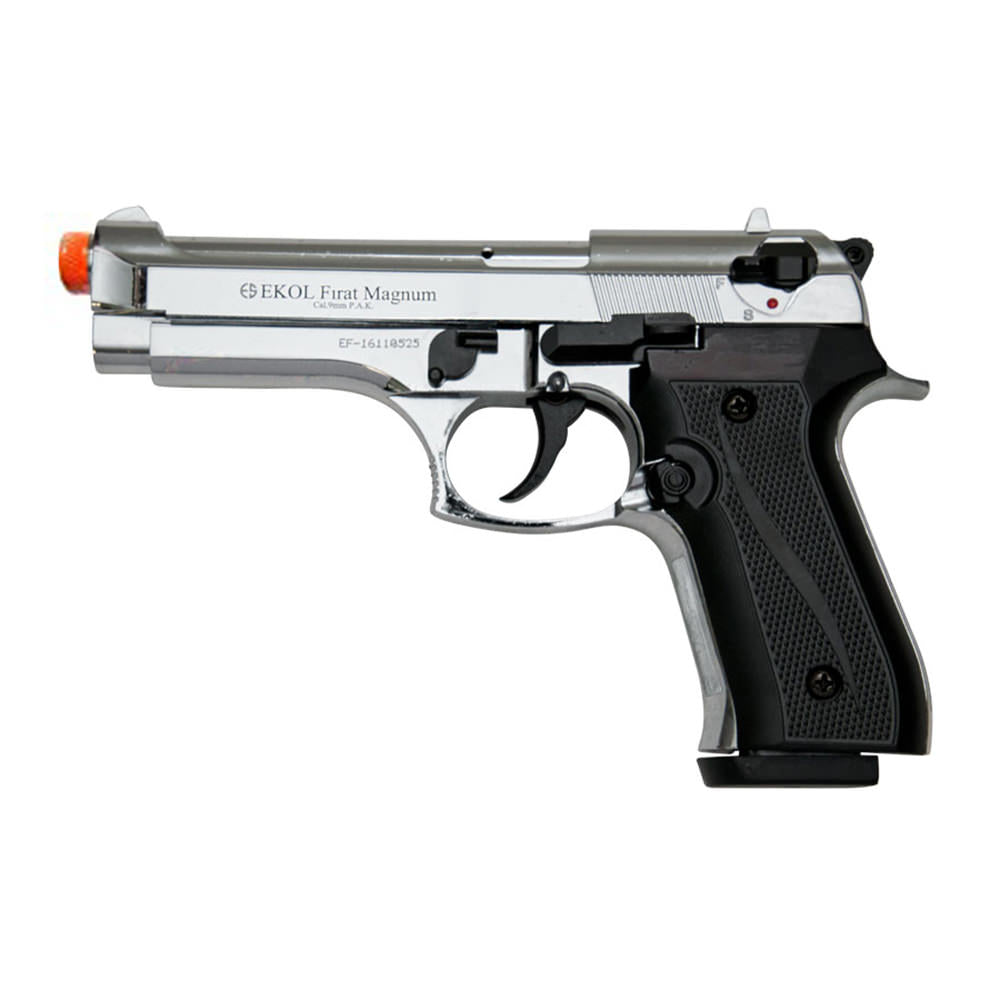 V92F Chrome Finish - Firat Magnum Front Firing Blank Gun - Tophatter's Inc. Weapons Store Online Collectible Weapons - Tophatter Daily Deals