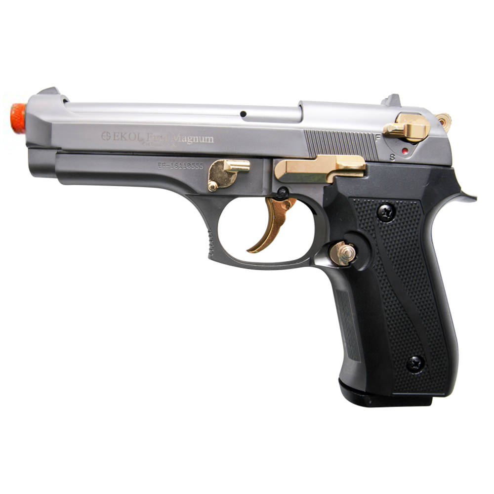 V92F Fume Finish with Gold Fittings - Front Firing Blank Gun - Tophatter's Inc. Weapons Store Online Collectible Weapons - Tophatter Daily Deals