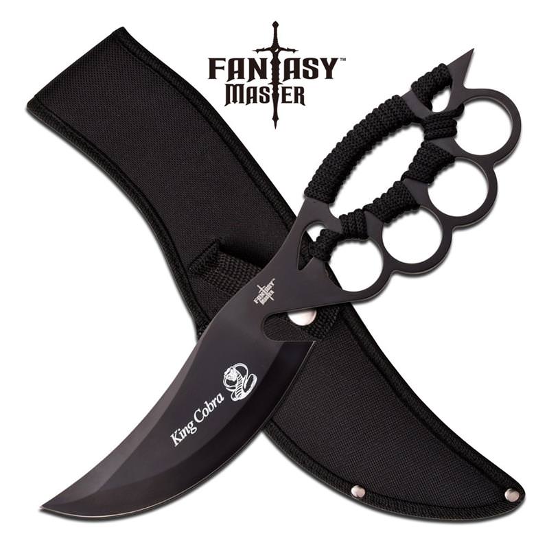 11" Fixed Blade Knuckle Handle King Cobra Knife - TOPHATTER'S ARMORY DEALS Collectible Weapons - Tophatter Daily Deals
