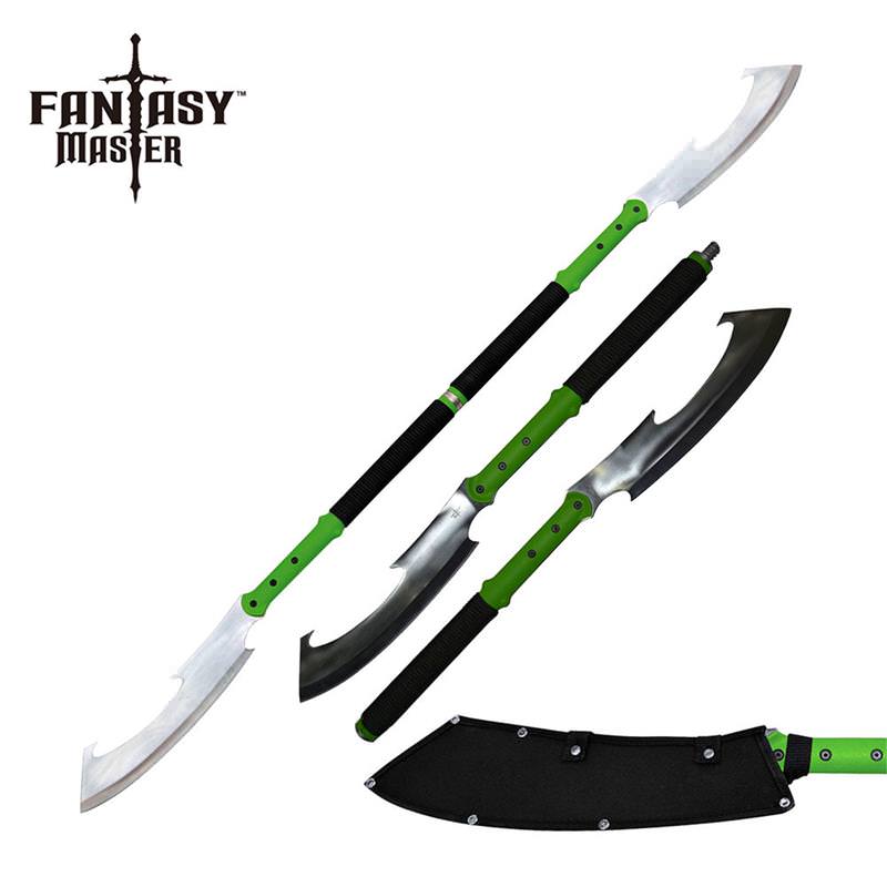 Combat Naginata Double Bladed Zombie Slicer Stick Sword - Tophatter's Inc. Weapons Store Online Collectible Weapons - Tophatter Daily Deals