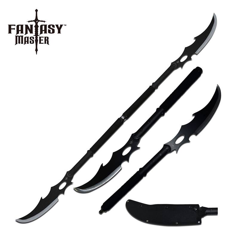 Combat Naginata Double Bladed Fighting Stick Sword - Tophatter's Guns'N'Weapons Store - FREE SHIPPING Collectible Weapons - Tophatter Daily Deals