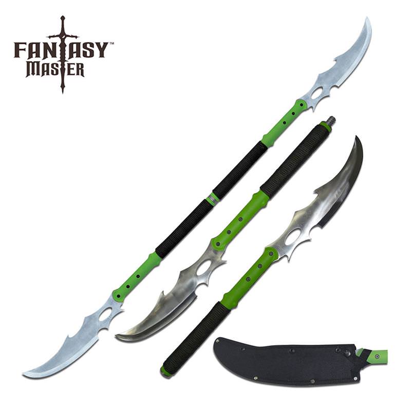 Combat Naginata Double Bladed Fighting Zombie Slicer Sword - Tophatter's Guns'N'Weapons Store Collectible Weapons - Tophatter Daily Deals