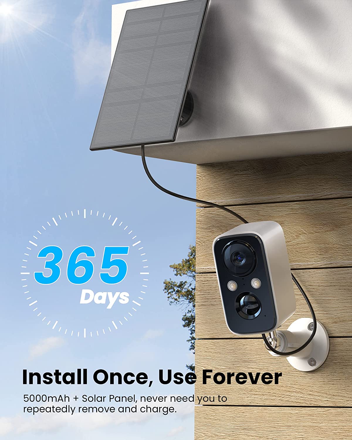 Wireless Outdoor WIFI CAMERA with Solar Panel. - Tophatter Daily Deals