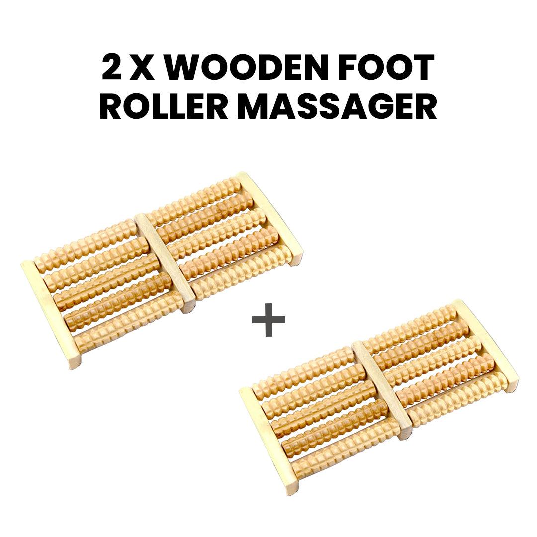 Wooden Foot Massagers Rollers - 2 X Wooden Foot Roller Massager Wood Massage Reflexology Relax Relief Spa Care 2 PC Apparel & Accessories - Tophatter Daily Deals