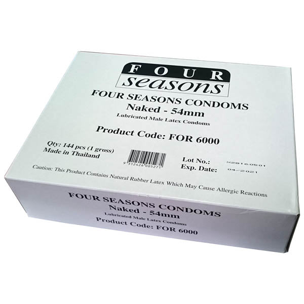 Four Seasons Naked Condom – Sheer, Sensitive Latex Condom 144pc Bulk Pack > Essentials > Condoms - Tophatter Daily Deals