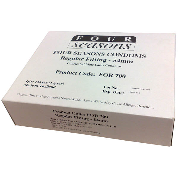 Four Seasons Regular Condoms Bulk Box of 144 > Essentials > Condoms - Tophatter Daily Deals