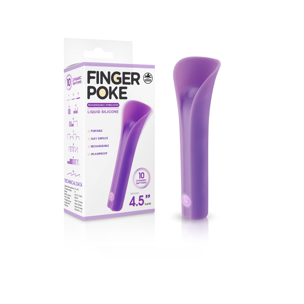 Finger Poke 4.5 Inch Vibrating Stimulator in Purple > Vibrators > Finger Vibrators - Tophatter Daily Deals