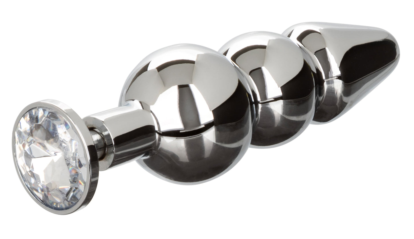 Star Fucker Beaded Plug With Stretchy Black Silicone Dual Enhancer and Silver Metal Probe > Anal Range > Prostate Plugs - Tophatter Daily Deals