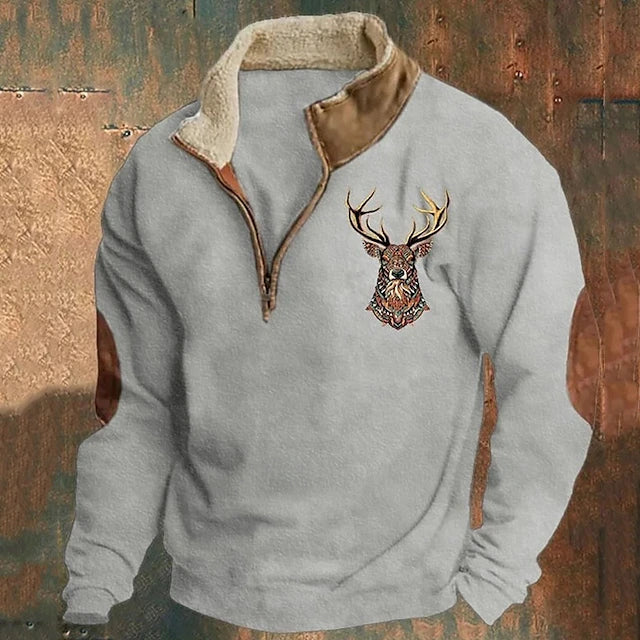 Warm Cozy Men's Quarter Zip Pullover - Sherpa Lined Fleece White - Tophatter Daily Deals