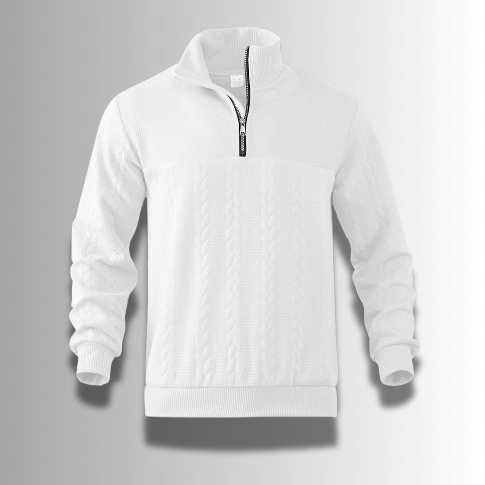 Warm Classic Men's Merino Quarter Zip Sweater – Cable, Wool - Tophatter Daily Deals