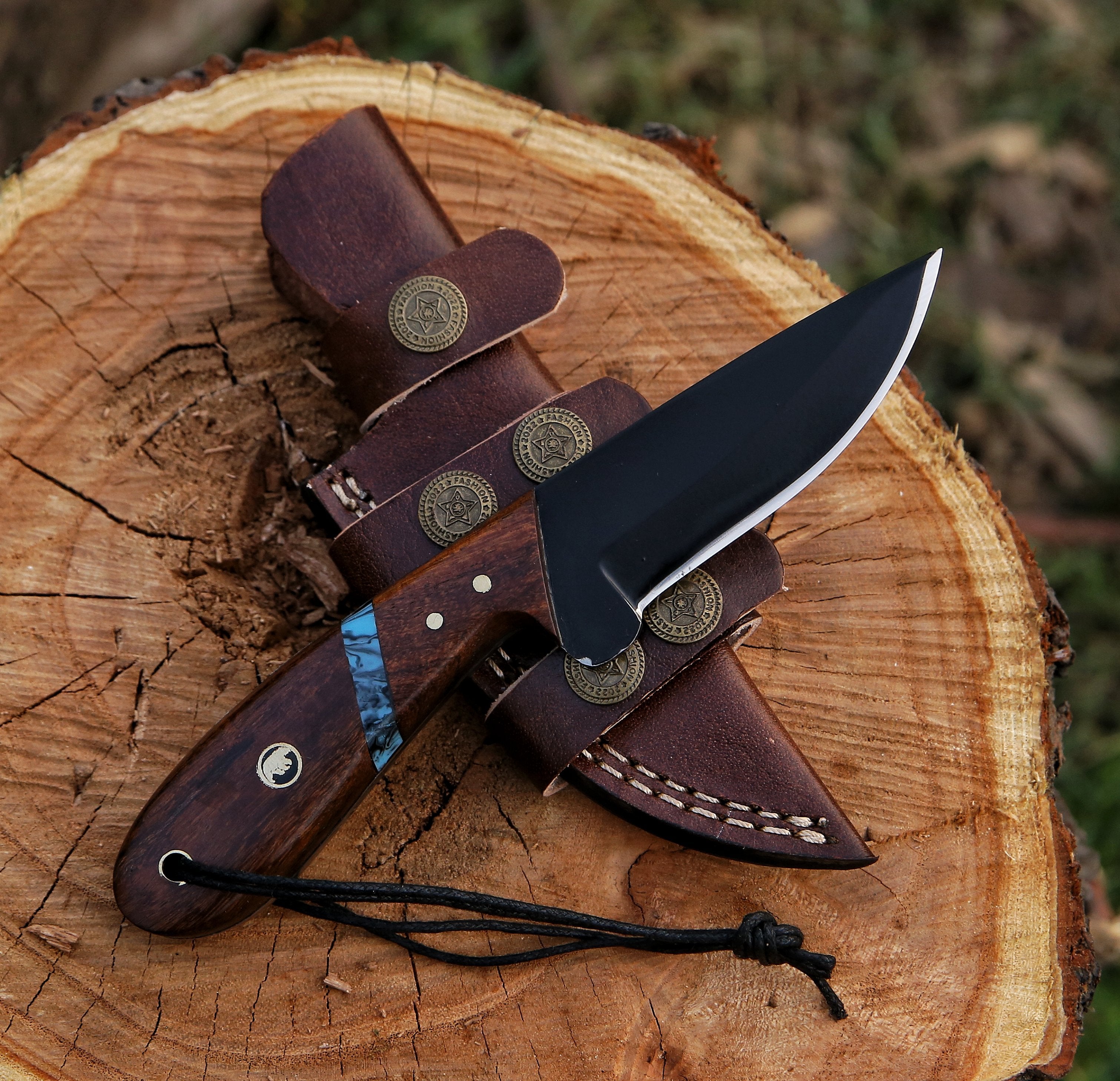 8.3" Hand Forged 1095 High Carbon Steel Custom Handmade Hunting Skinning Knife Collectible Weapons - Tophatter Daily Deals