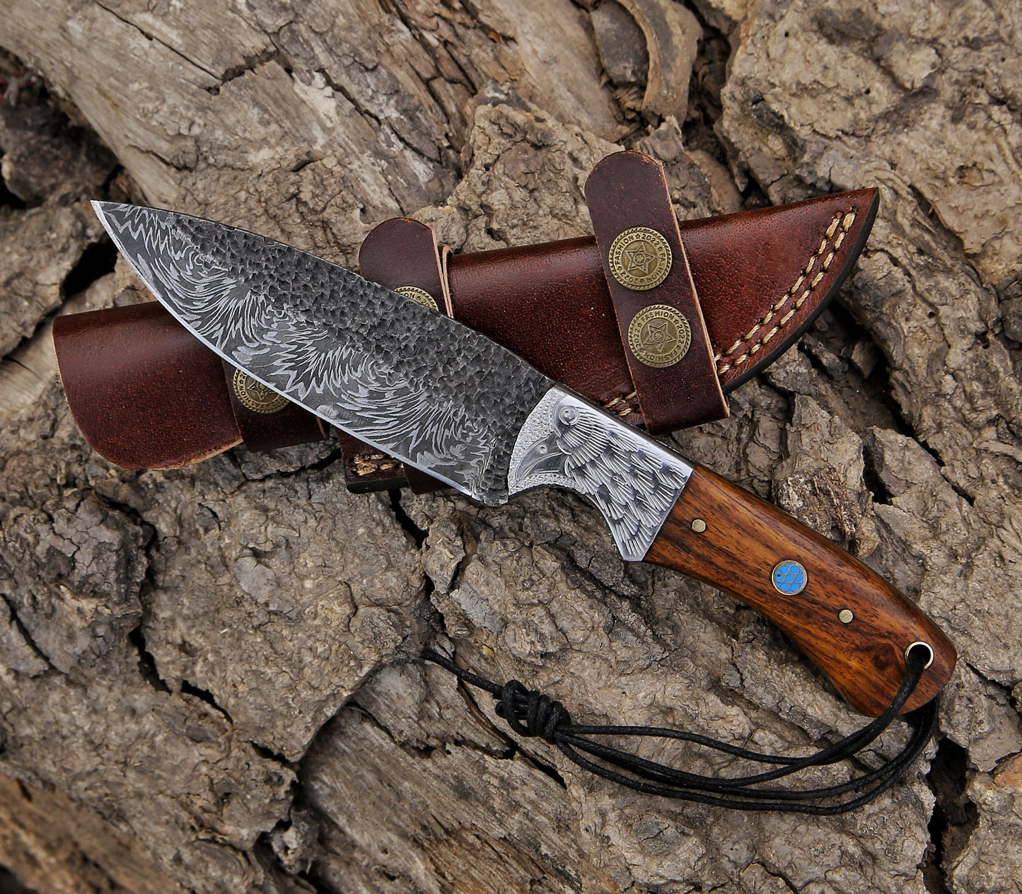 9.5" Hand Forged Steel Custom Handmade Hunting Skinning Knife - TOPHATTER'S ARMORY DEALS Collectible Weapons - Tophatter Daily Deals