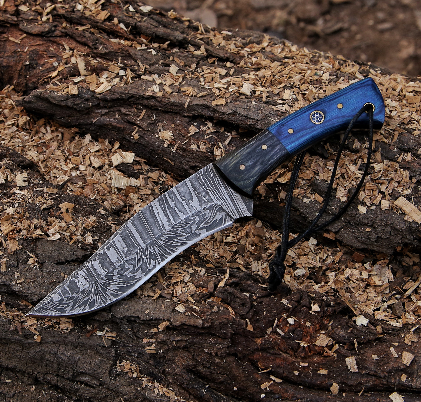 9.5" Damascus Steel Custom Handmade Exotic Wood Handle Hunting Knife - TOPHATTER'S ARMORY DEALS Collectible Weapons - Tophatter Daily Deals