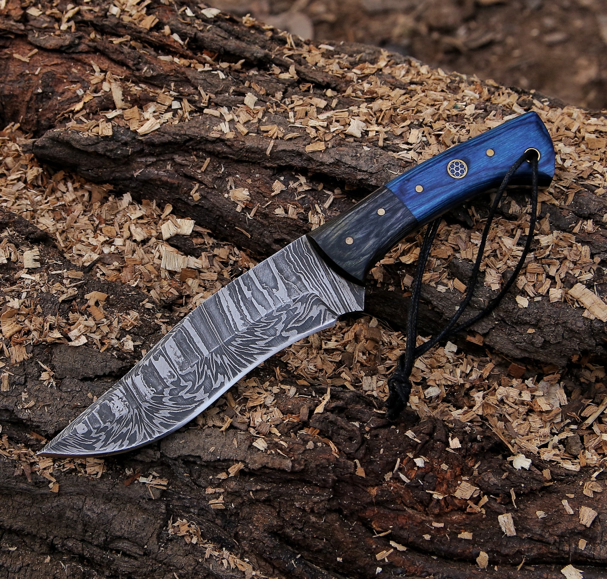 9.5" Damascus Steel Custom Handmade Exotic Wood Handle Hunting Knife - TOPHATTER'S ARMORY DEALS Collectible Weapons - Tophatter Daily Deals