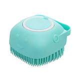 Soft Dog Cat Pet Bath Scrubber Massager Brush With Shampoo Dispenser Pet Supplies - Tophatter Daily Deals