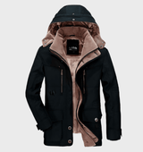 Warm Men's Winter Jacket – Structured Parka, for Outdoors Black - Tophatter Daily Deals
