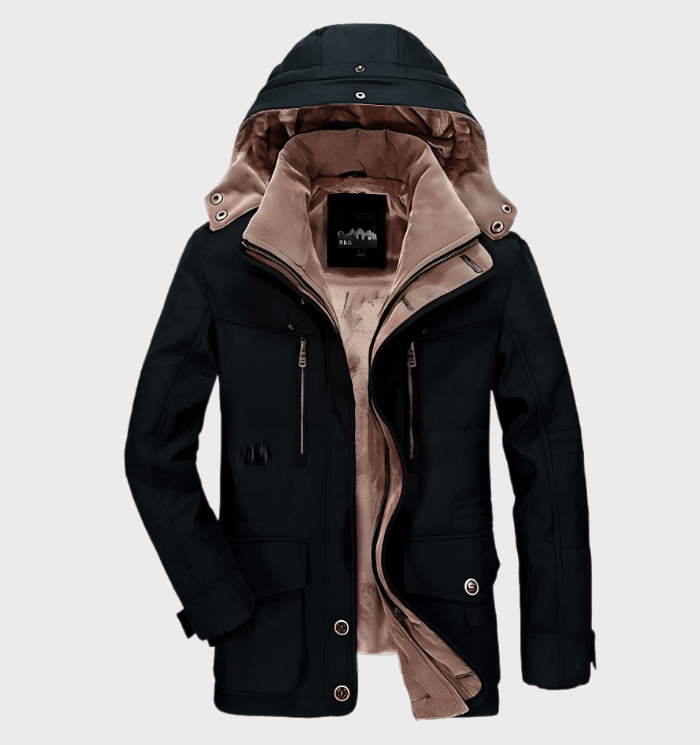 Waterproof Cozy Men's Winter Jacket - Hip Fleece Lined Black - Tophatter Daily Deals