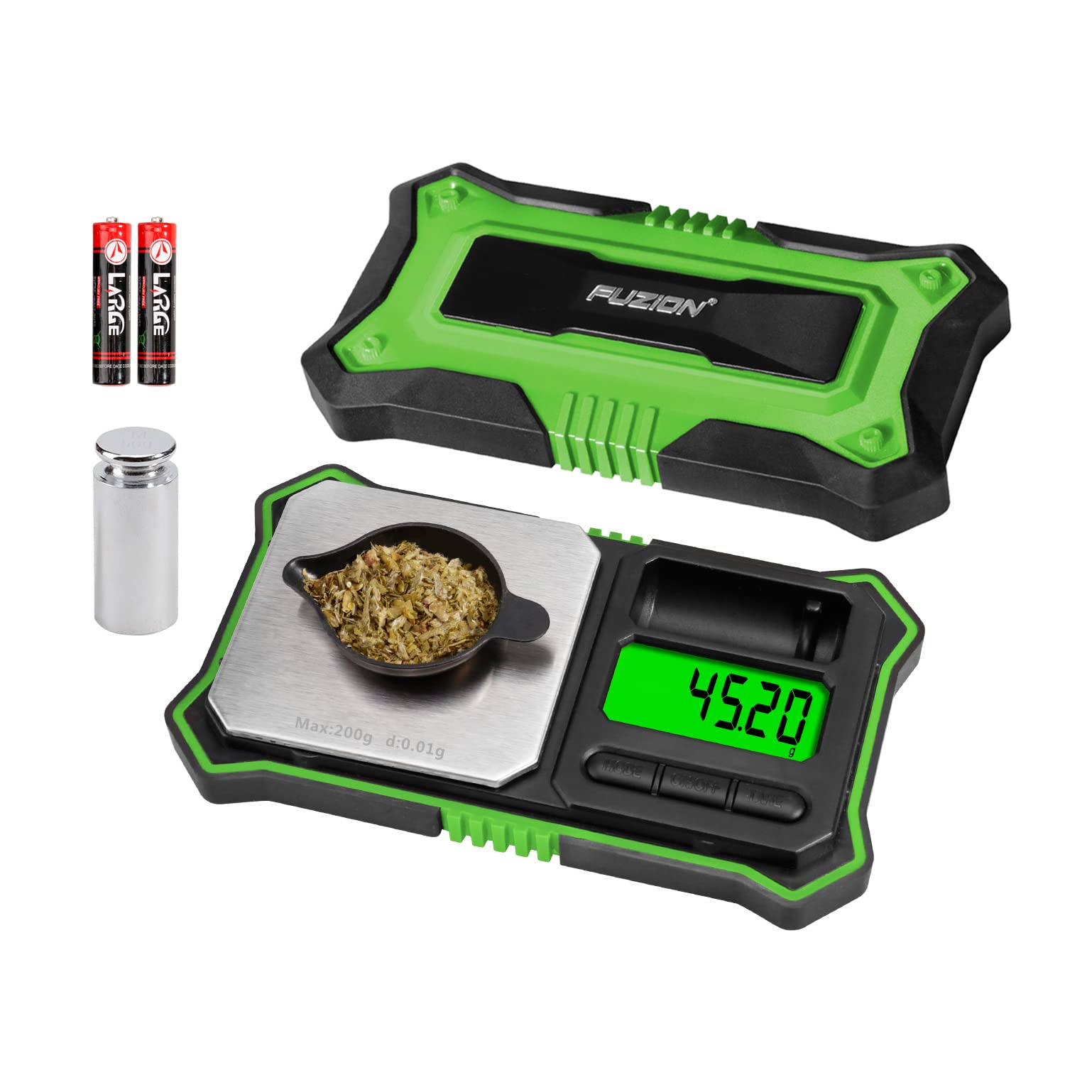 Fuzion Digital Pocket Scale, 200g x 0.01g Jewelry Gram Scale Green - Tophatter's Guns'N'Weapons Store Collectible Weapons - Tophatter Daily Deals
