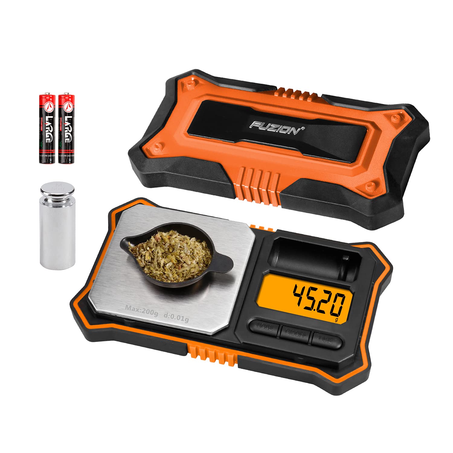 Fuzion Digital Pocket Scale, 200g x 0.01g Jewelry Gram Scale Orange - Tophatter's Guns'N'Weapons Store Collectible Weapons - Tophatter Daily Deals
