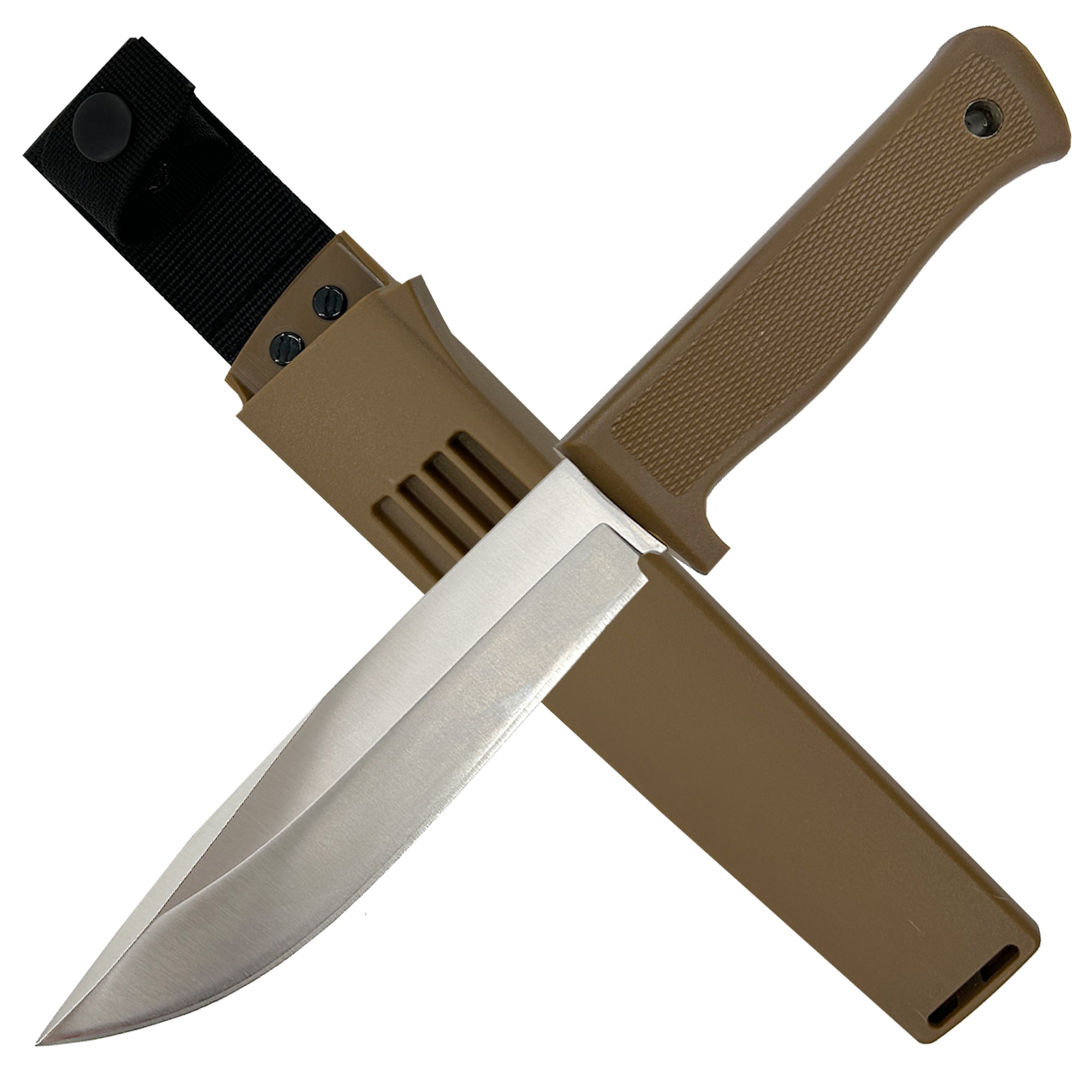 Full Tang Clip Point Tactical Knife Tan Knives - Tophatter Daily Deals