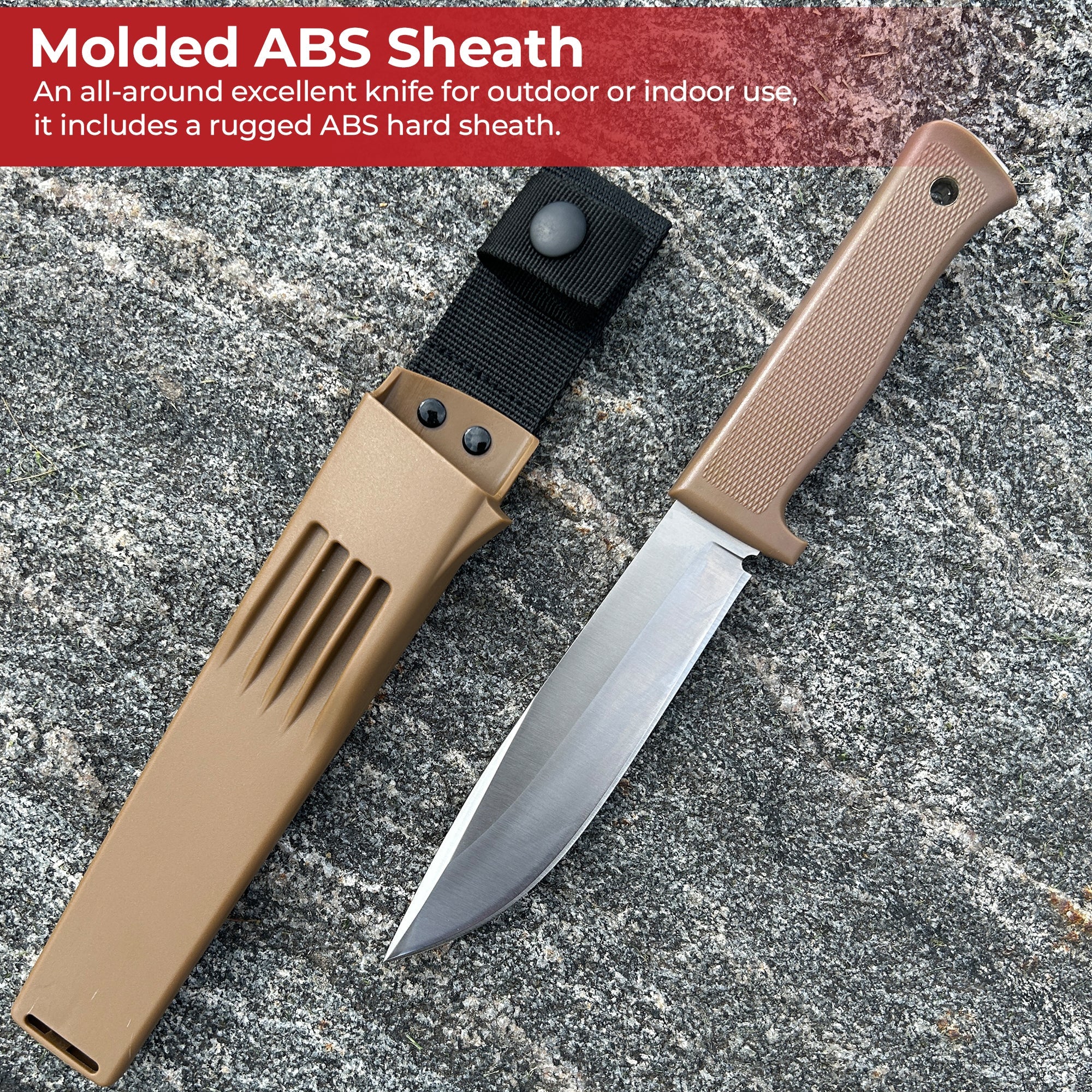 Full Tang Clip Point Tactical Knife Tan Knives - Tophatter Daily Deals