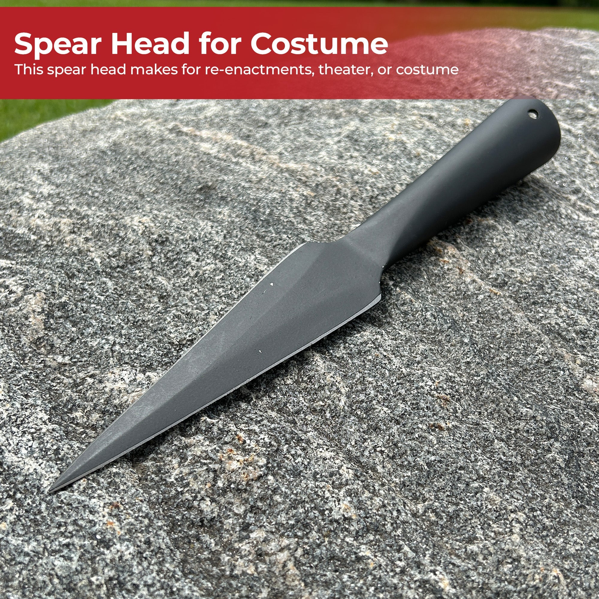 Functional Forged Blackened Iron Spear Head historical period - Tophatter Daily Deals