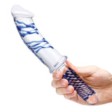 Glas 11 Inch Realistic Double Ended Blue and White Glass Dildo With Handle > Glass > Dildos - Tophatter Daily Deals