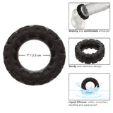 Alpha Liquid Silicone Prolong Tread Ring Black 1 Inch Diameter Stretchy Durable Waterproof > Cock Ring > Single - Tophatter Daily Deals