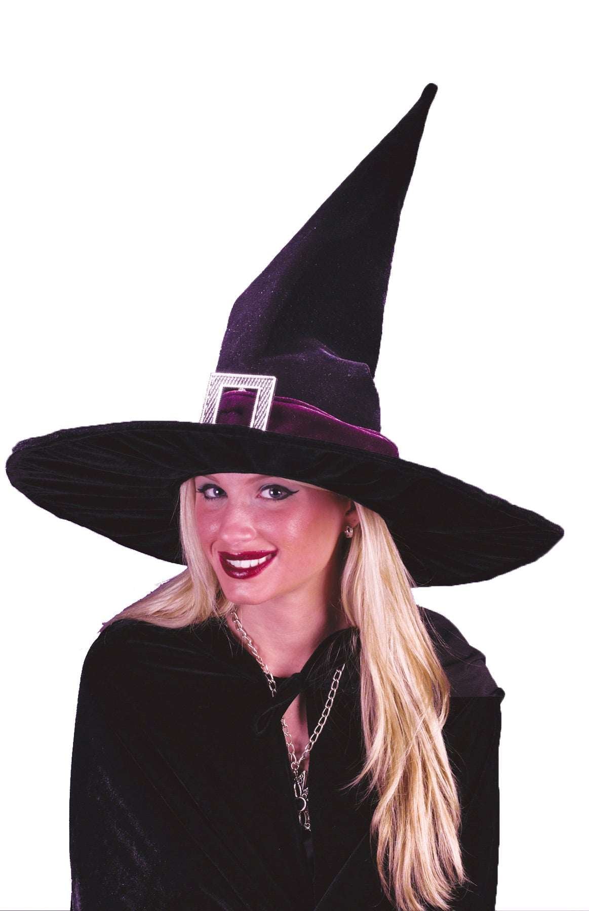 Witch Hat Black Pleated Velour Halloween Hats & Headpieces - Tophatter Daily Deals
