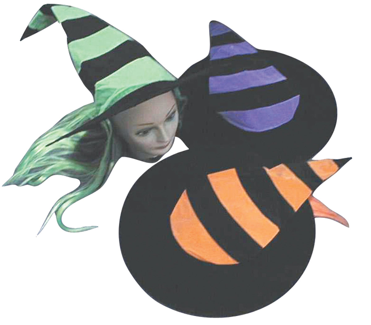 Child's Witch Hat with Stripe Halloween Hats & Headpieces - Tophatter Daily Deals