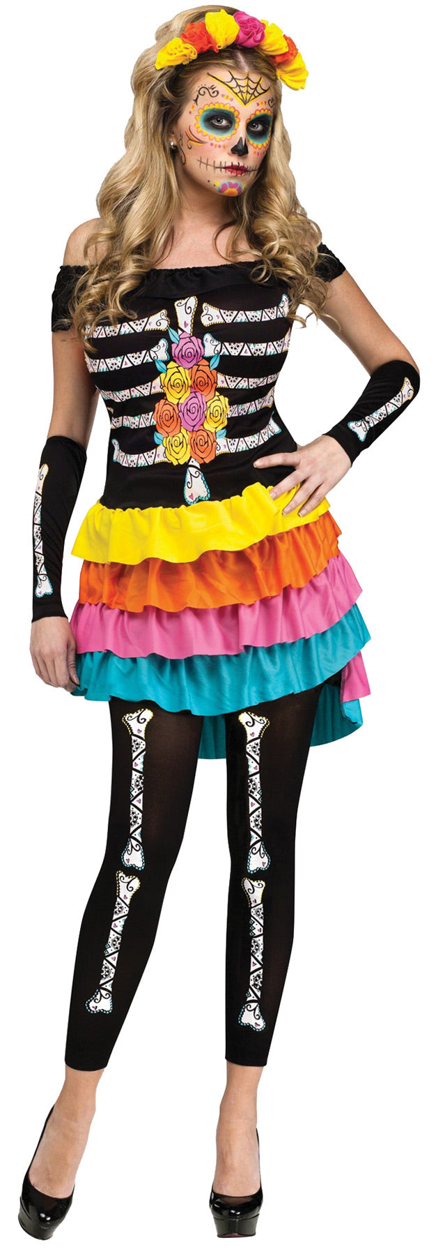 Day of Dead Footless Leggings Costume Accessories - Tophatter Daily Deals