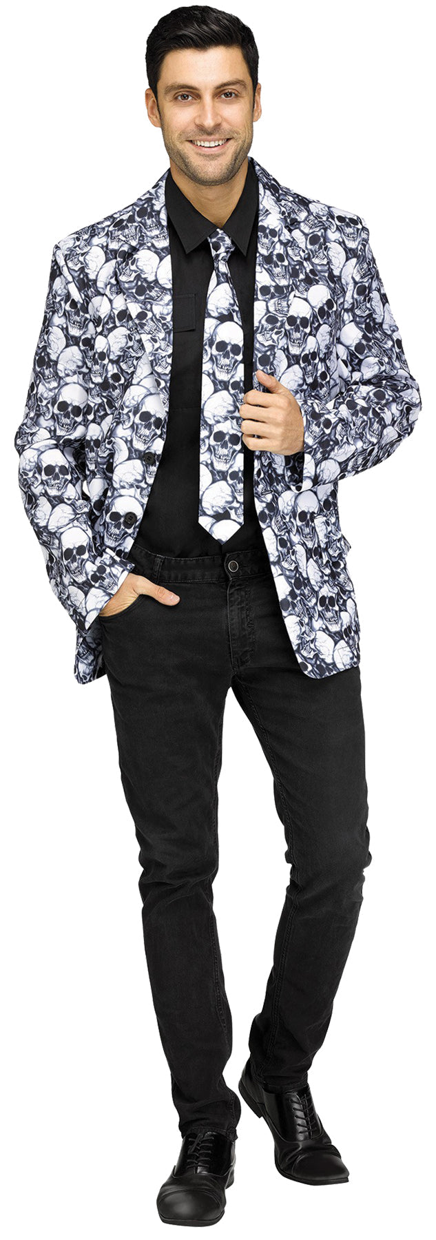Men's Skull Jacket & Tie Halloween Skeleton Decorations - Tophatter Daily Deals